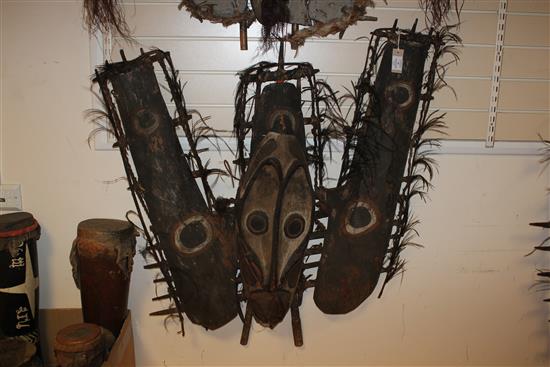 Two Sepik River canoe shields